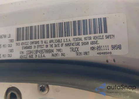 2009 Dodge Ram 1500 Slt/Sport/Trx z USA, uszkodzony, nr VIN 1D3HV18P49S700804